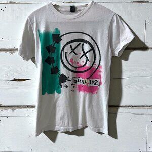 Blink-182 Tultex White Short Sleeve Band Graphic T-Shirt S‎